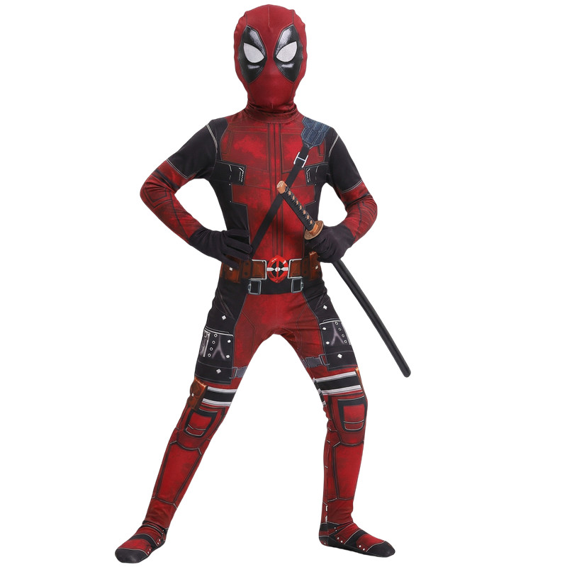 3-12Y Kids Deadpool Costume wi - Cosplay Prop Sword ulasan dan harga